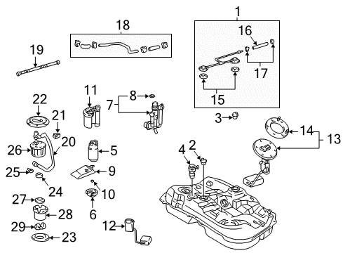 2003 Lexus RX300 Fuel Injection Suction Tube Lower Plate Diagram for 77024-30070