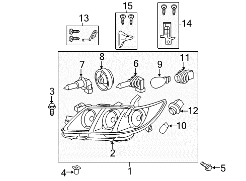 2009 Toyota Camry Headlamps Composite Assembly Diagram for 81110-06520