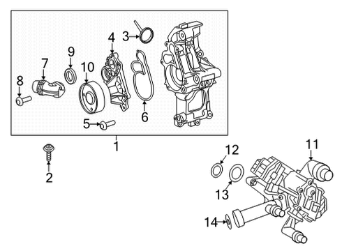 2022 Toyota GR Supra Water Pump Pulley Diagram for 16371-WAA01