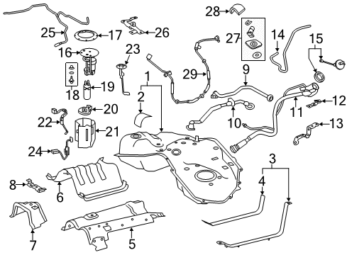 2018 Lexus LS500h Fuel Supply Valve Assembly Diagram for 23070-31030
