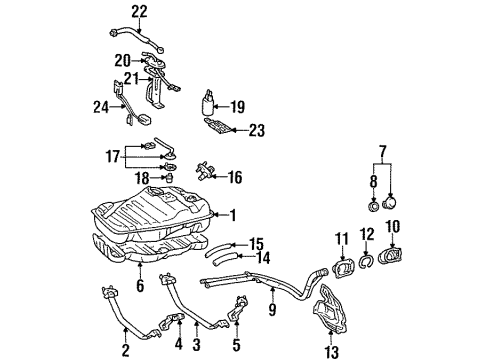 1997 Lexus LX450 Fuel System Components Filter Diagram for 23217-16490