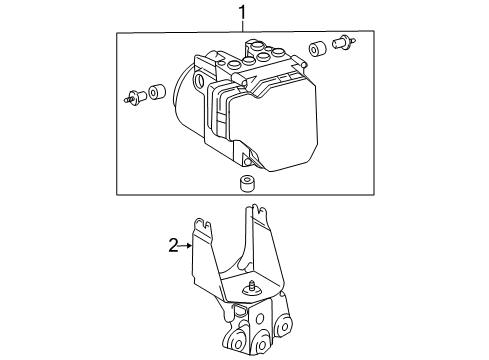2007 Toyota RAV4 Anti-Lock Brakes Actuator Assembly Mount Bracket Diagram for 44590-42110