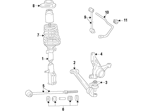 1987 Toyota MR2 Front Suspension Components, Lower Control Arm, Stabilizer Bar Bushings Diagram for 48815-17010