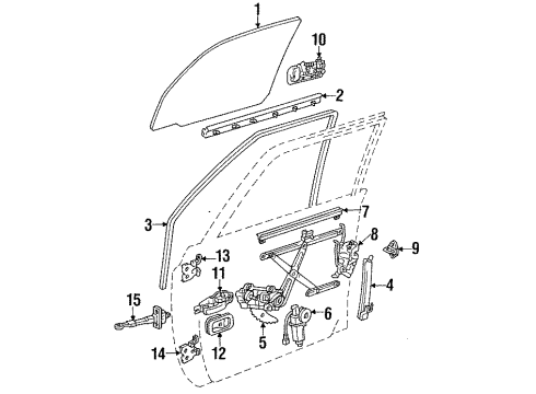 1993 Toyota Land Cruiser Door & Components Front Door Outside Handle Assembly Right Diagram for 69210-60020-03
