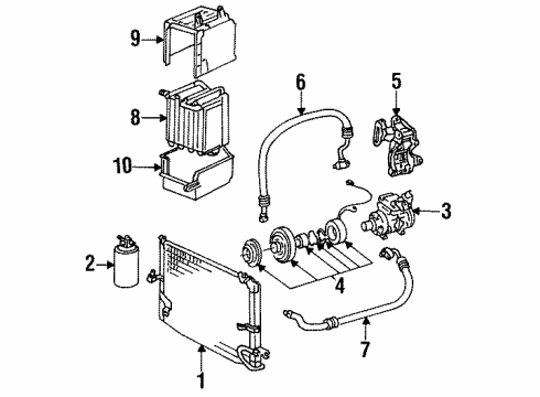 1986 Toyota Corolla A/C Compressor Compressor Assembly Diagram for 88320-01011-84