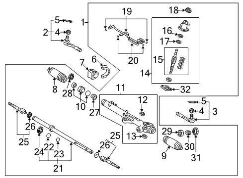 2003 Toyota Tundra P/S Pump & Hoses, Steering Gear & Linkage Outer Tie Rod Diagram for 45047-09090