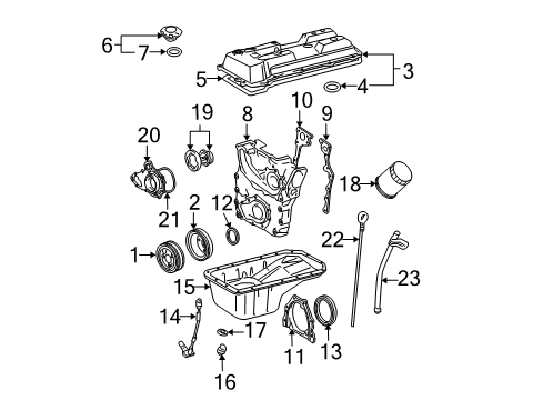 2002 Toyota Tacoma Engine Parts Dipstick Diagram for 15301-75060