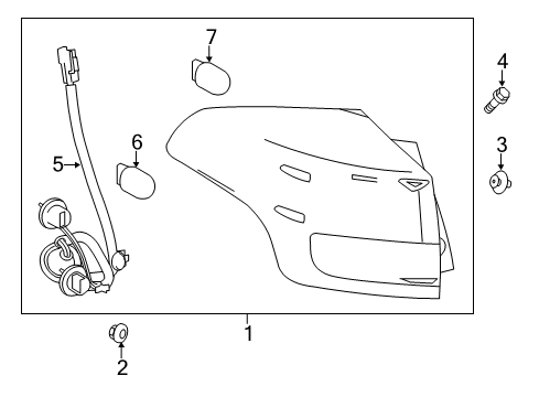 2015 Toyota RAV4 Bulbs Tail Lamp Assembly Diagram for 81560-0R030