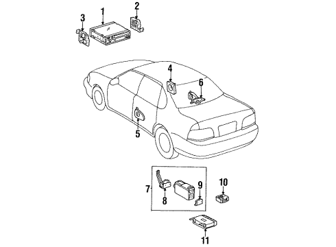 1999 Toyota Avalon Sound System DLX ETR/CD Tuner Diagram for 08600-00907