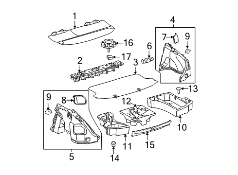 2005 Scion tC Interior Trim - Rear Body Floor Cover Diagram for 58410-21032-C2