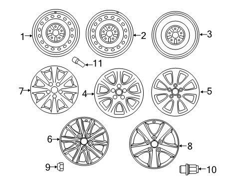 2010 Toyota Camry Wheels, Covers & Trim Wheel, Steel Diagram for 42611-06350