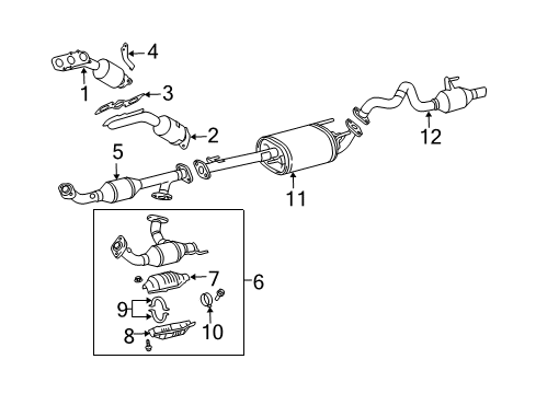2005 Toyota 4Runner Exhaust Manifold Exhaust Manifold Diagram for 17150-31011