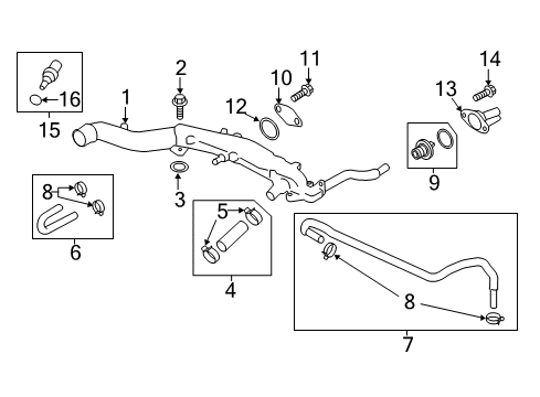 2020 Toyota 86 Powertrain Control Water Manifold O-Ring Diagram for SU003-02189