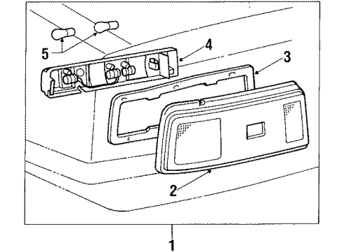 1986 Toyota Supra Tail Lamps Lens Gasket Diagram for 81554-14580