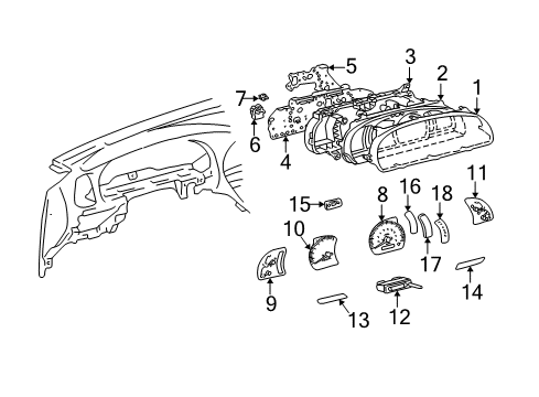 2001 Toyota Tundra Instruments & Gauges Tachometer Assy, Engine Diagram for 83881-0C030
