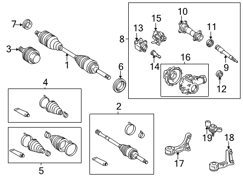 2001 Toyota Sequoia Carrier & Front Axles Dust Seal Diagram for 90080-30028
