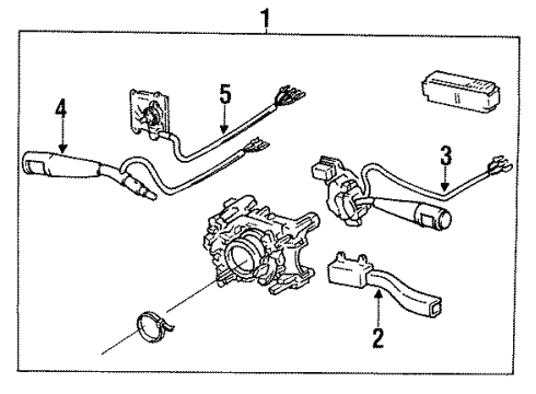1993 Toyota Land Cruiser Cruise Control System Switch Assy, Windshield Wiper Diagram for 84652-60730