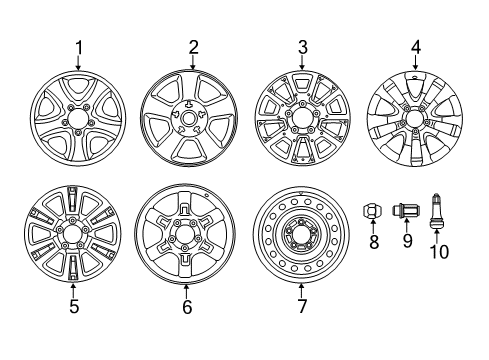 2019 Toyota Tundra Wheels Wheel Nut Diagram for 90942-A1001