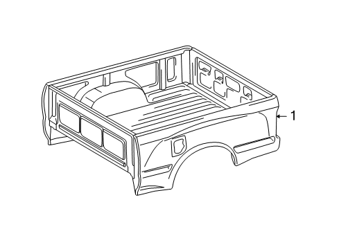 2000 Toyota Tacoma Box Assembly Pickup Box Assembly Diagram for 66000-04070