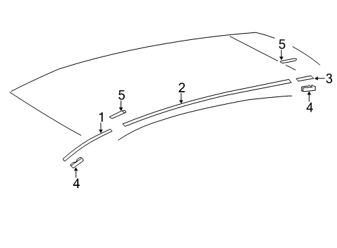 2015 Toyota RAV4 Exterior Trim - Roof Drip Molding Diagram for 75552-0R010