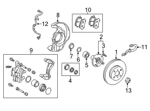 1999 Toyota Corolla Brake Components Rear Shoes Diagram for 04495-02090