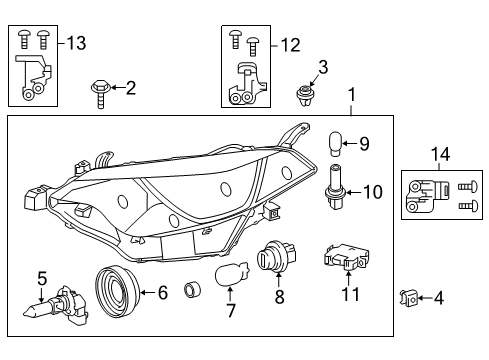 2016 Toyota Corolla Headlamps Composite Assembly Diagram for 81150-02E60