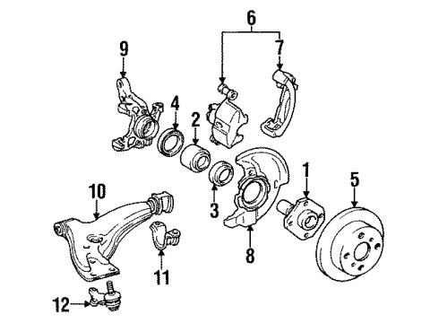 1994 Toyota Paseo Hydraulic System Brake Master Cylinder Sub-Assembly Diagram for 47201-16220