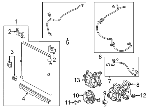 2017 Toyota Tacoma Air Conditioner Pulley Assembly Diagram for 88420-04130