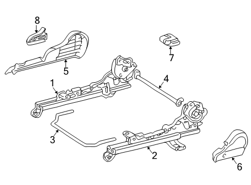 2001 Toyota Corolla Tracks & Components Pipe, RECLINING Conn Diagram for 72345-02020