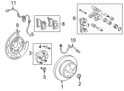 2008 Toyota Highlander Rear Brakes Caliper Seal Kit Diagram for 04479-48120
