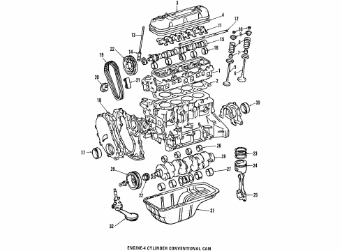 1987 Toyota Van Engine Mounting Timing Gear Diagram for 13521-33010