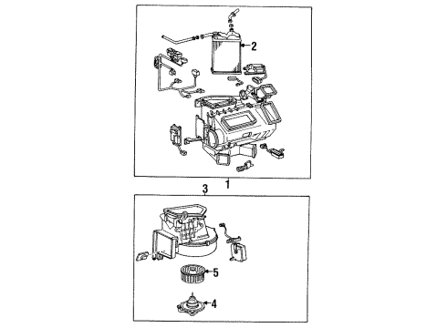 1992 Toyota Supra Blower Motor & Fan Motor Sub-Assy, Heater Blower Diagram for 87104-24020