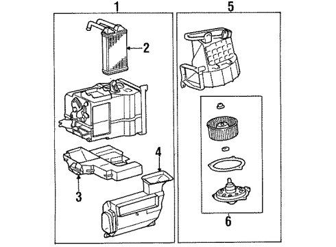 1995 Toyota Tercel Heater, Blower Motor & Fan Heater Assembly Diagram for 87150-16560