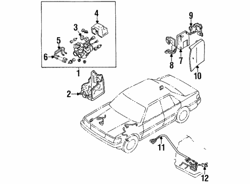1991 Toyota Cressida Anti-Lock Brakes Sensor Diagram for 89544-30010