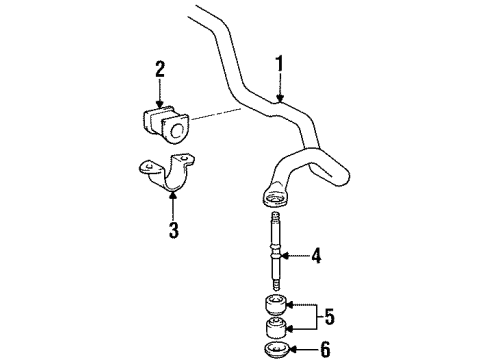 1997 Toyota Paseo Stabilizer Bar & Components - Front Stabilizer Bar Bushing Diagram for 48815-10110