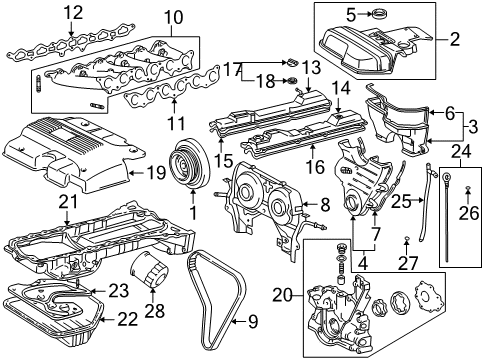 2002 Lexus IS300 Filters Manifold Gasket Diagram for 17177-46060