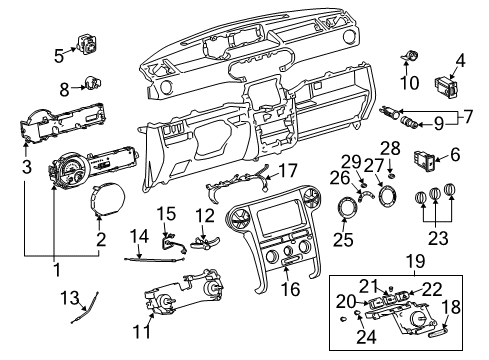 2004 Scion xB Switches Cluster Assembly Diagram for 83800-5C750