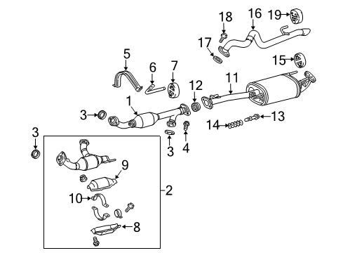 2015 Toyota 4Runner Exhaust Components Exhaust Manifold Diagram for 17140-31610