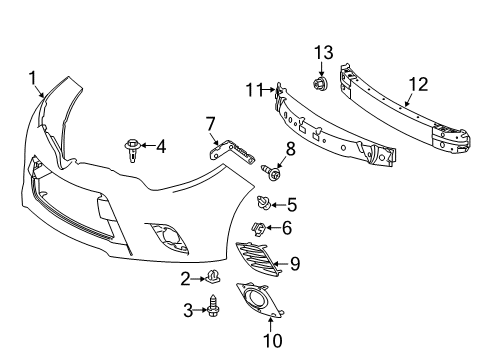 2014 Toyota Corolla Front Bumper Absorber Diagram for 52611-02280