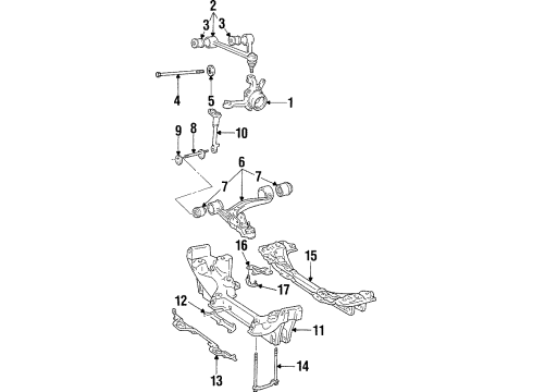 1998 Toyota Supra Front Suspension Components Shock Mount Diagram for 48680-14060