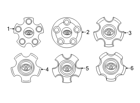 2012 Toyota Tundra Wheel Covers & Trim Center Cap Diagram for 42603-0C060