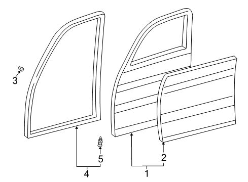 2002 Toyota Land Cruiser Front Door Outer Panel Diagram for 67112-60280