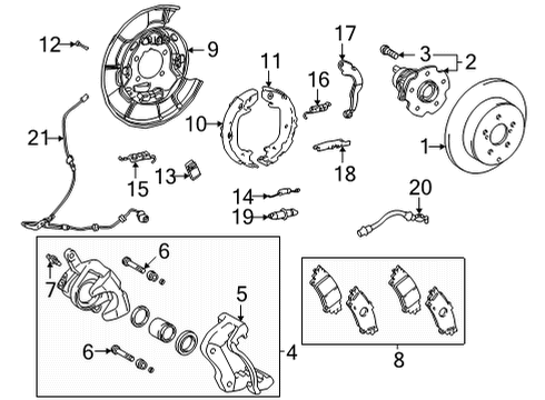 2017 Toyota Mirai Rear Brakes Caliper Assembly Bleeder Screw Diagram for 47547-20010
