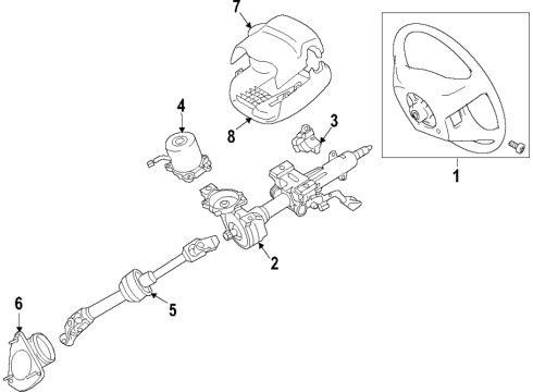 2015 Toyota Camry Steering Column, Steering Wheel Steering Wheel Diagram for 45100-06P60-C2