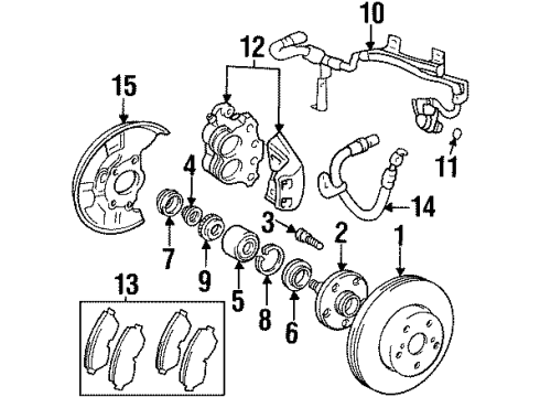 1999 Lexus SC400 Brake Components Splash Shield Diagram for 47782-14150