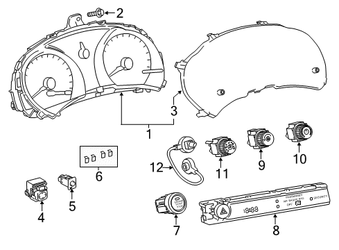 2012 Scion tC Ignition Lock Cluster Assembly Diagram for 83800-21400