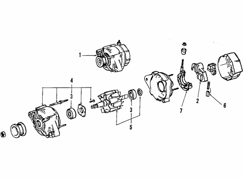 1994 Toyota 4Runner Alternator Alternator Assembly Diagram for 27060-35160