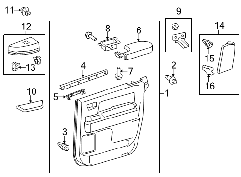 2015 Toyota Tundra Front Door Switch Panel Clip Diagram for 67773-07020