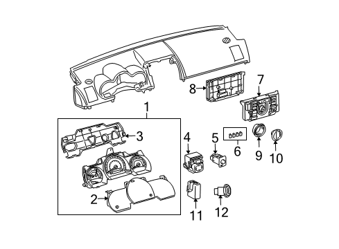 2005 Scion tC Cluster & Switches Cluster Assembly Diagram for 83800-21320