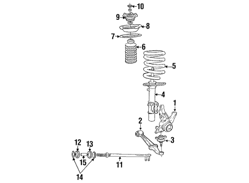1992 Toyota MR2 Front Suspension Components, Lower Control Arm, Stabilizer Bar Collar Diagram for 90387-16108